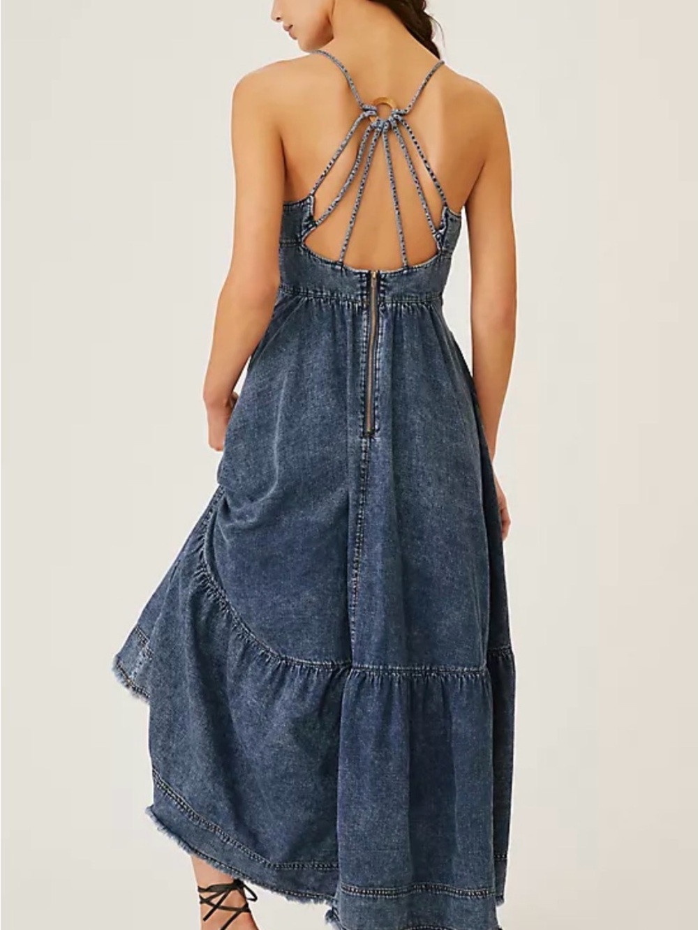 Anthropologie Blue Denim Maxi Dress with Buttons - Picture 3 of 3